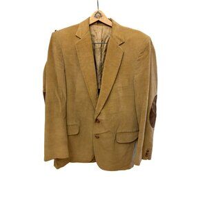 Vintage American Craftsmen Corduroy Blazer Elbow Patches Tan Leather Buttons